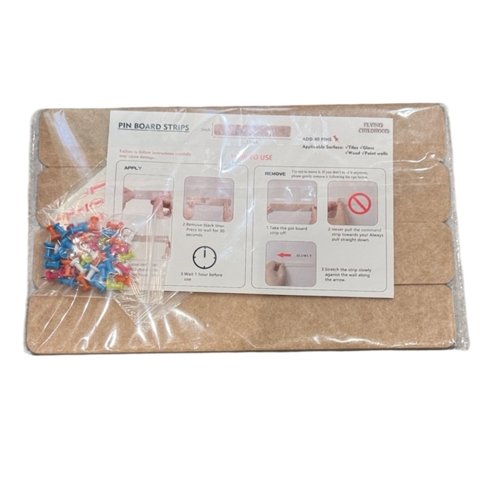 Pin Board Strips with Colorful Push Pins